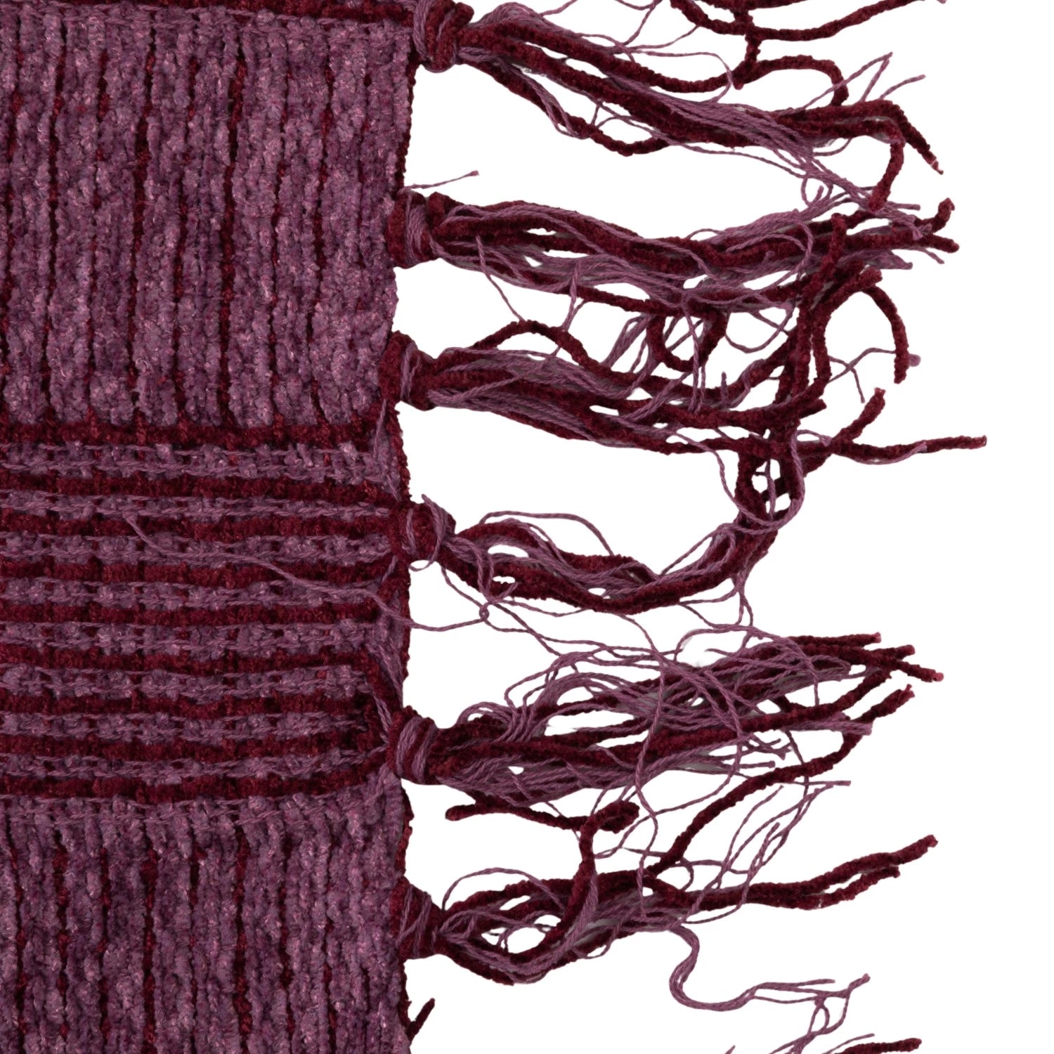 Throw Blanket Recycled Cotton Blend Chenille Berry Color by Homeportonline