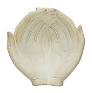 Decorative Bowl Stoneware Hands White 5" x 4.5" by Homeportonline