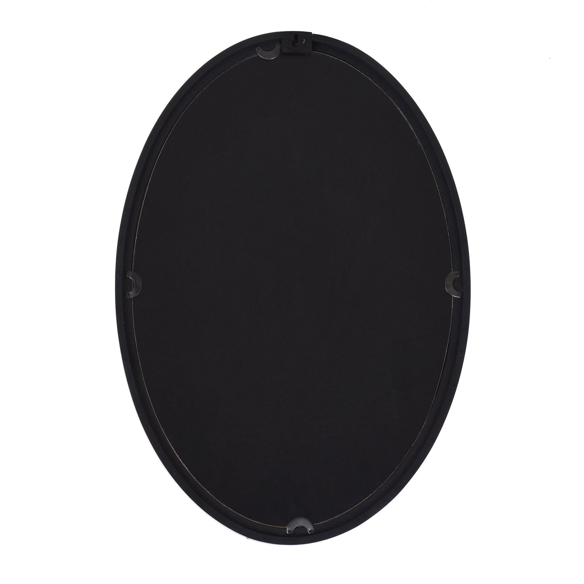 Mirror Oval Wooden Beaded Black 25in x 17in by Homeportonline
