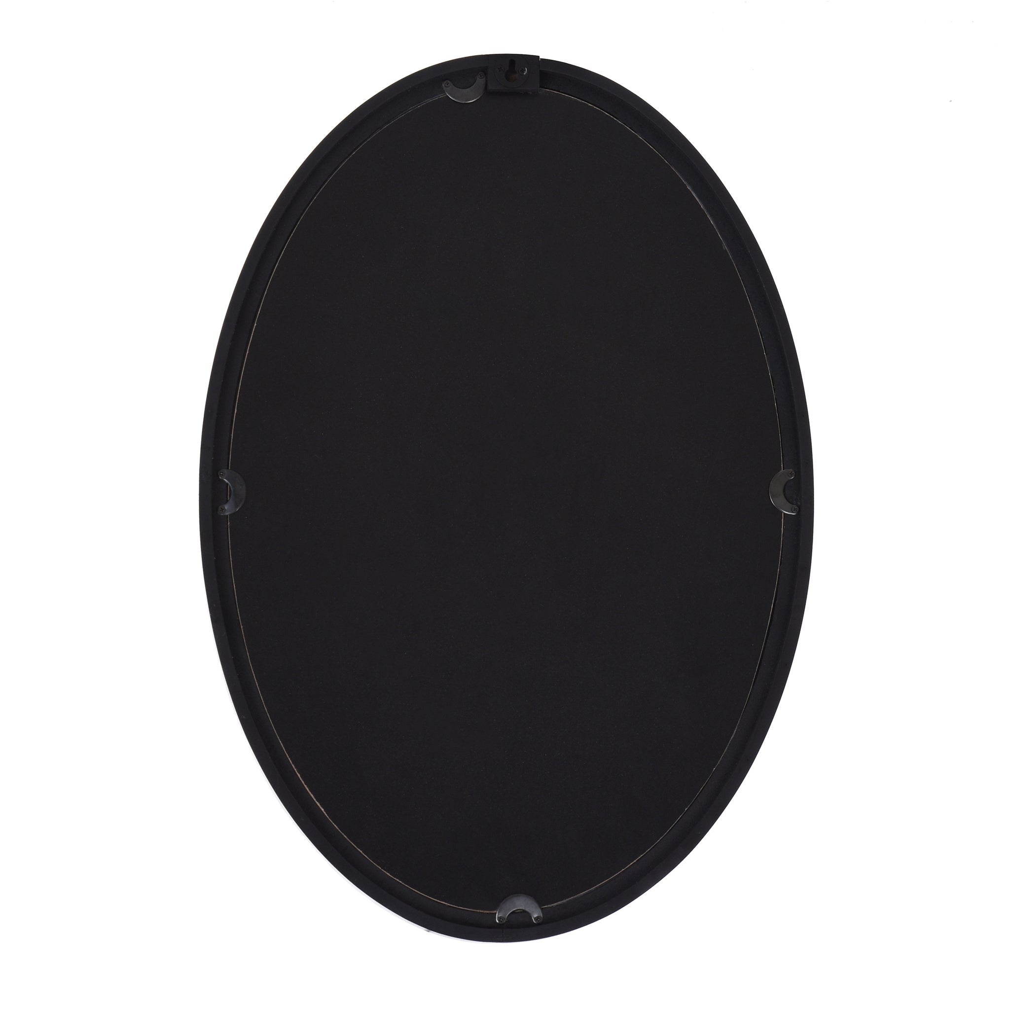Mirror Oval Wooden Beaded Black 25in x 17in by Homeportonline