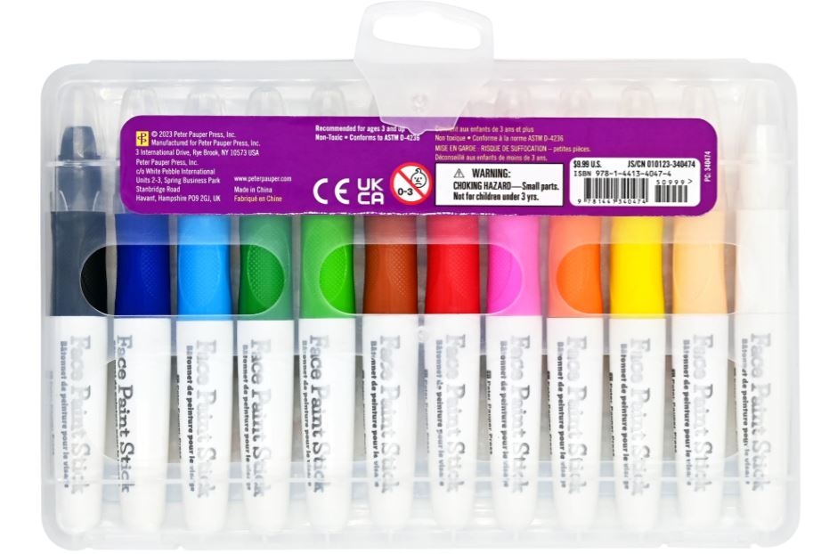 Junior Face Painting Sticks 12 Bright Colors by Homeportonline