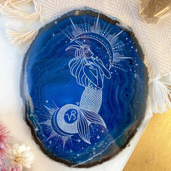 Zodiac Symbol Agate Slices Astrology Sign Horoscope