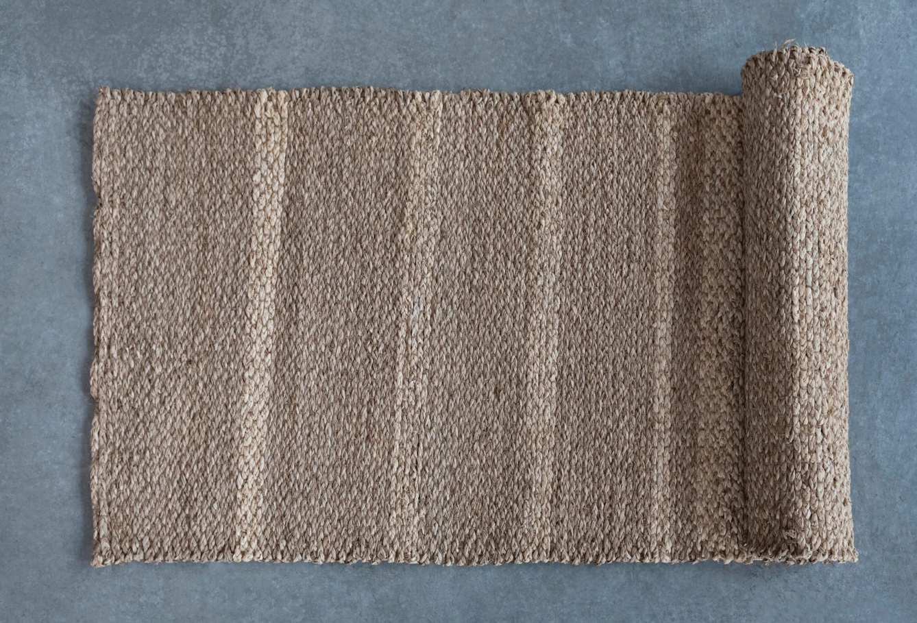 Rug Runner Handwoven Seagrass & Cornhusks Natural Stripes 6.5' Long by Homeportonline