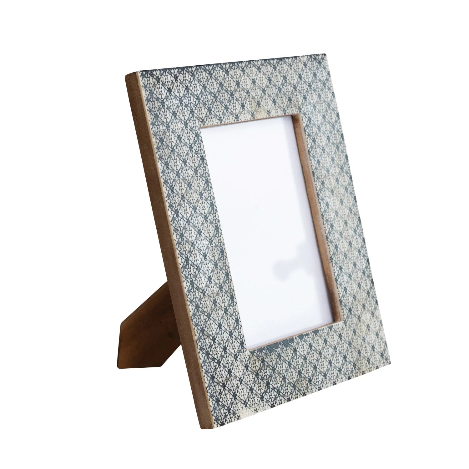 Frame Resin Two Tone Pattern Charcoal Grey Holds 4" x 6" by Homeportonline