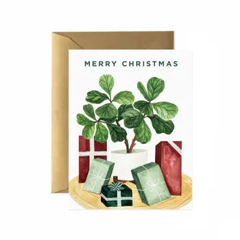 Christmas Fiddle Greeting Card by Wild Lark