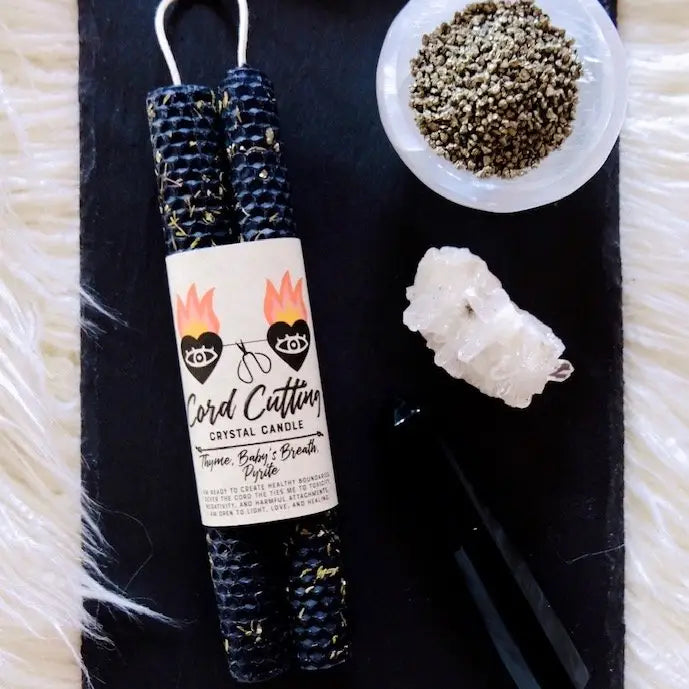 Honeycomb Beeswax Crystal Ritual Candle