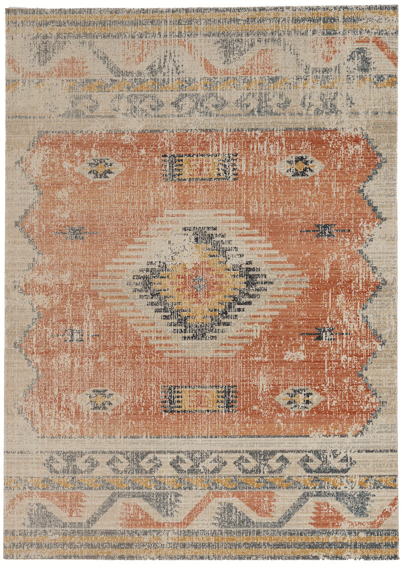 Great Zero Barlow Ivory & Rust Rug 8ft x 10ft by Homeportonline