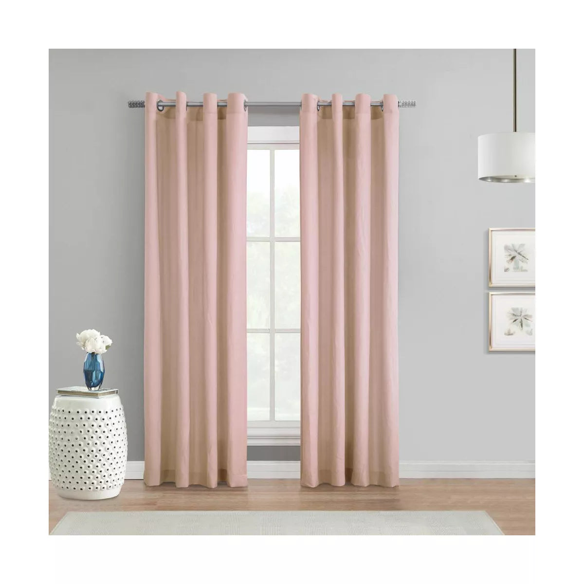 Harmony Grommet Top Panel 52" x 63" Rose by Homeportonline
