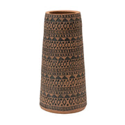 Vase Terracotta Black Geometric Shapes 11"H by Homeportonline