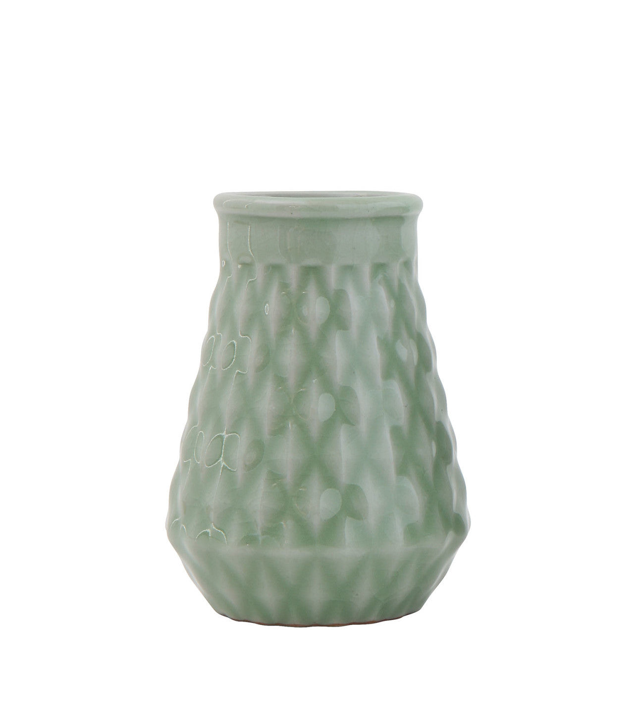 Vase Stoneware Crackle Glaze Jade Tapered by Homeportonline