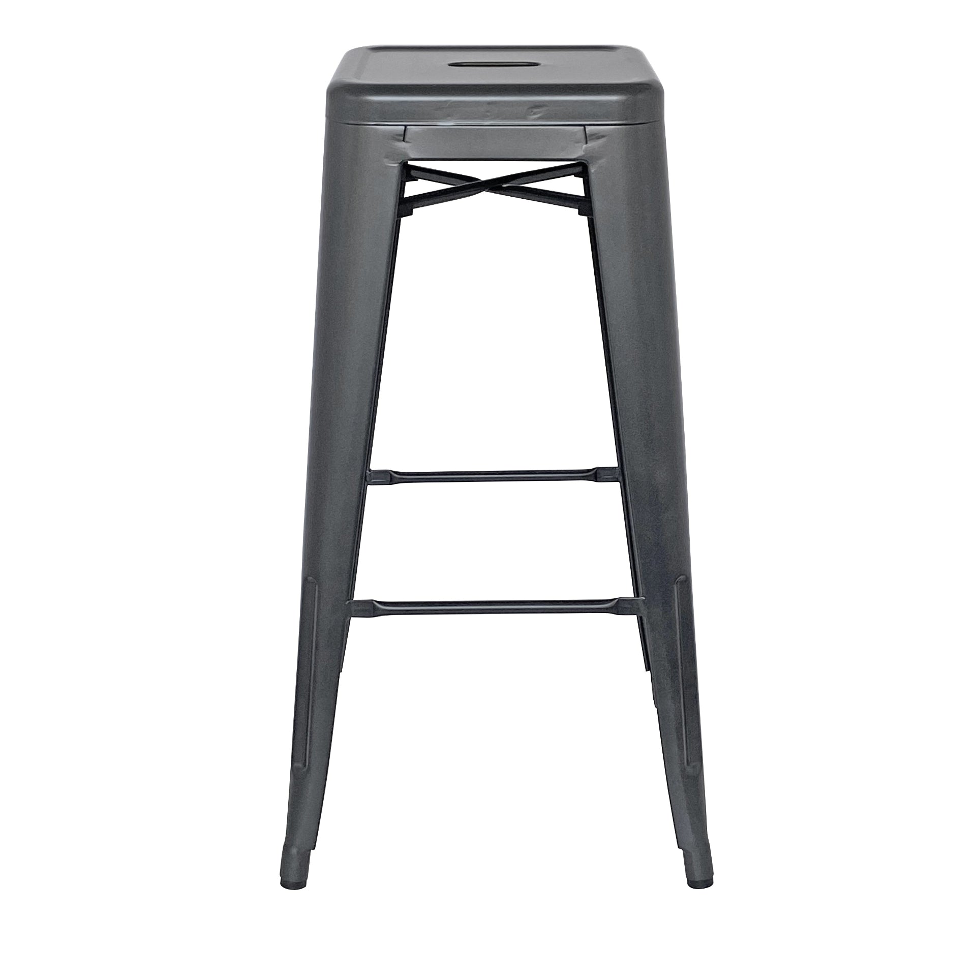 Metropolis All Metal Backless Bar Stool 30in Gunmetal by Homeportonline