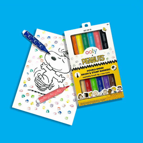 Ooly x Peanuts Double Ended Brush & Stamp Markers by Homeportonline