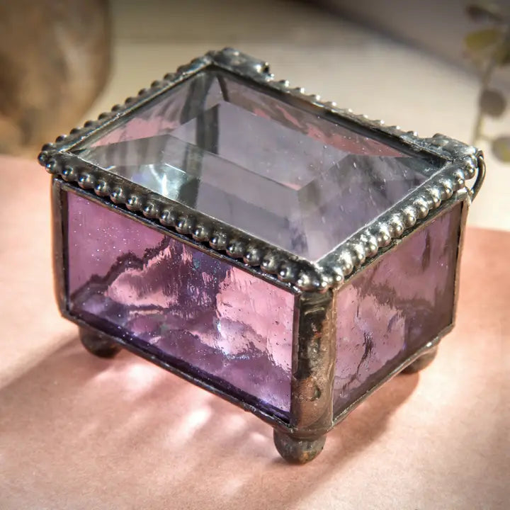 Vintage Stained Glass Ring Jewelry Box