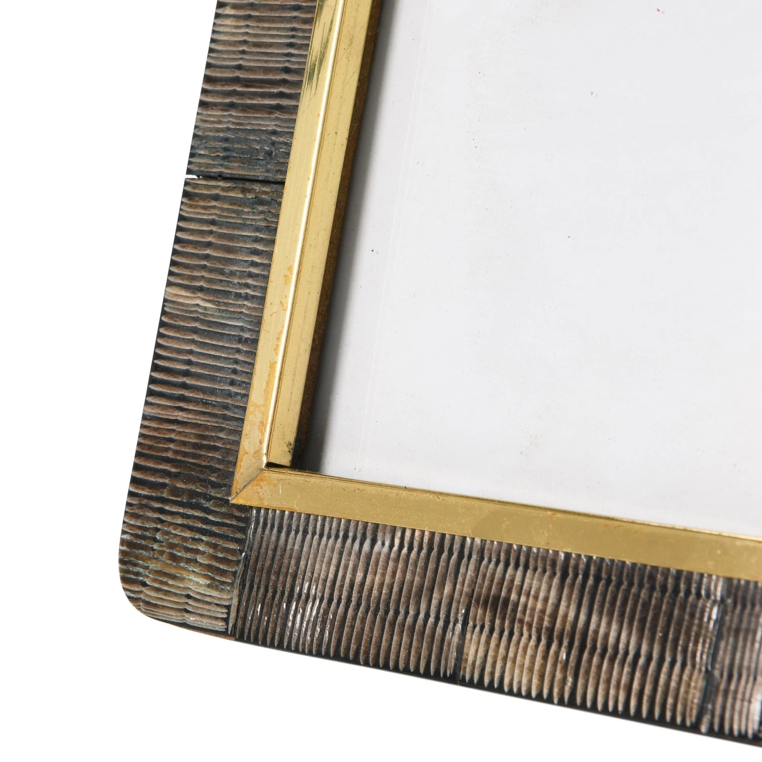 Frame Carved Natural Horn & Brass Black Holds 4"x 6" by Homeportonline
