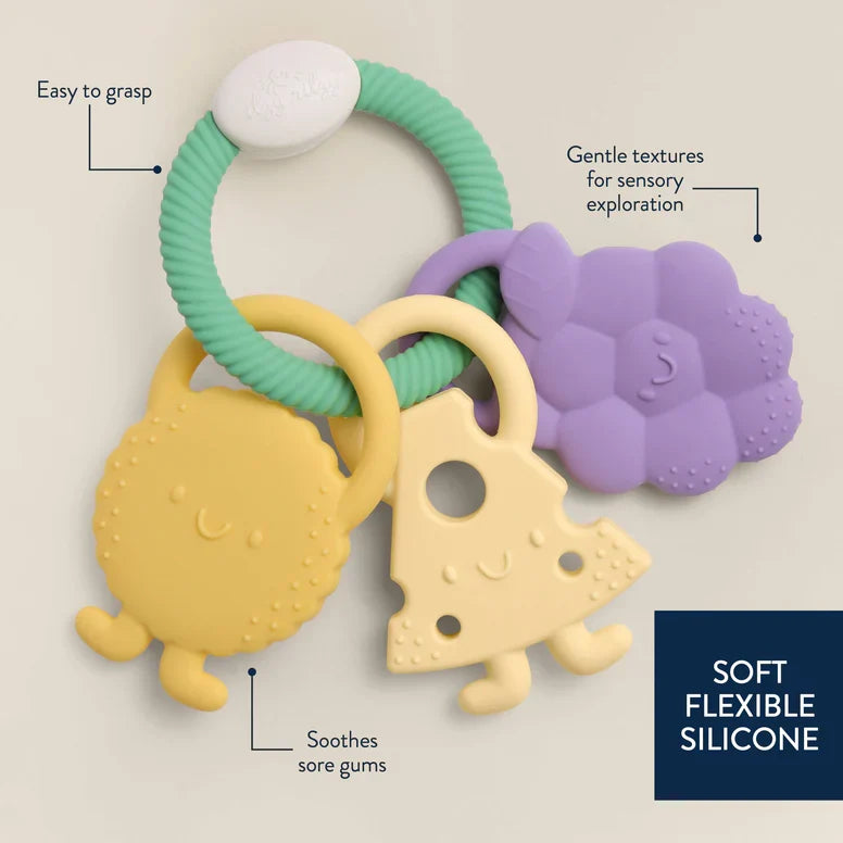 Itzy Trio Multi-Textured Silicone Teether | Charcuterie