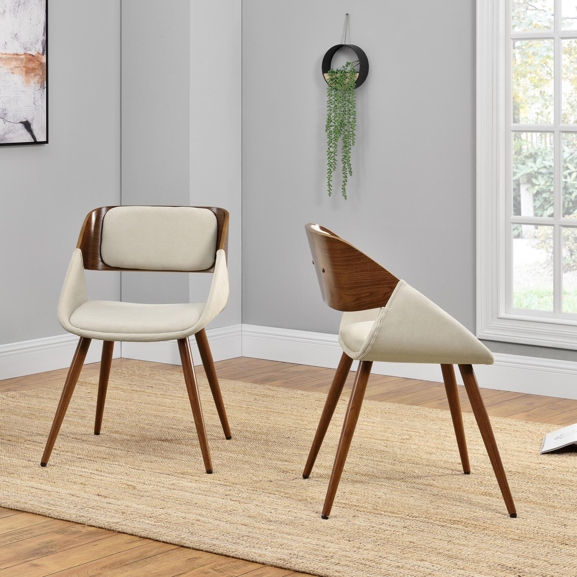 Cyprus KD Fabric Chair Santorini Sand Walnut by Homeportonline