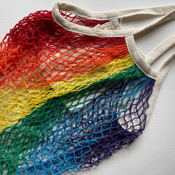 Eco Friendly Cotton Rainbow String Bag