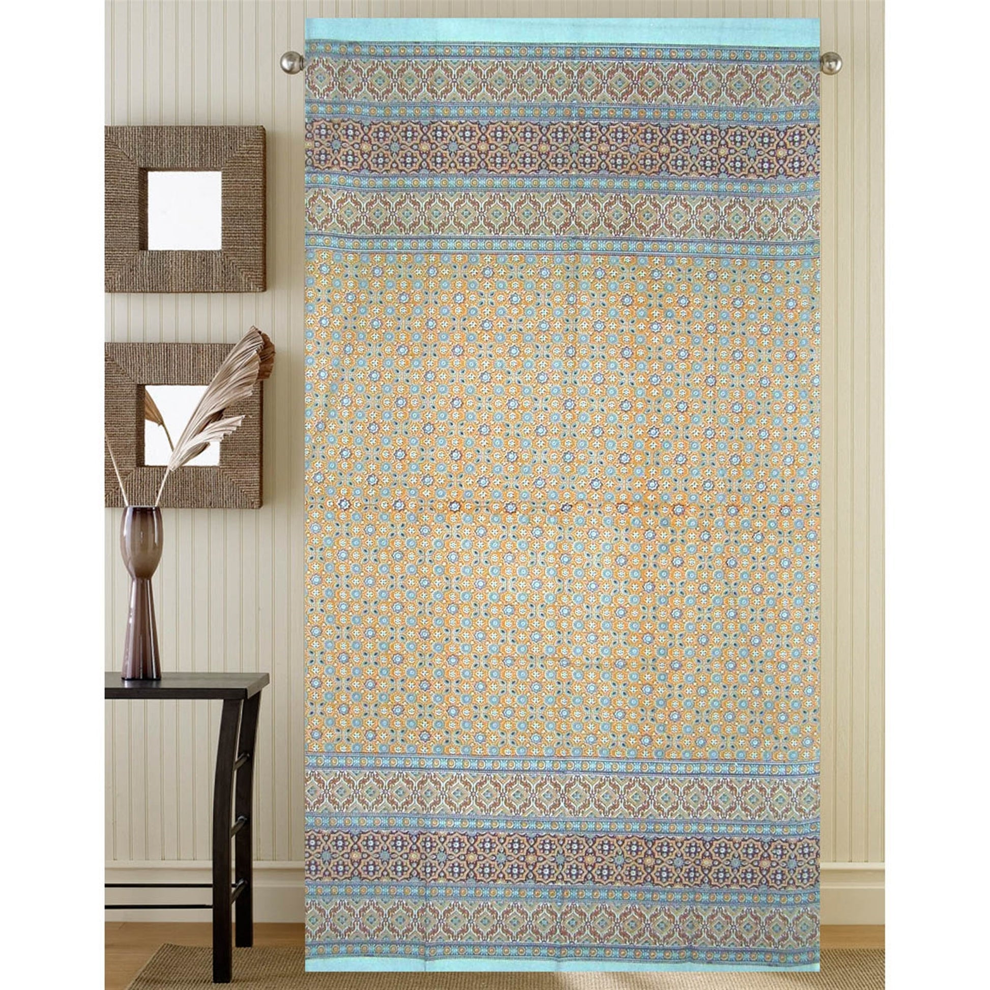 Window Panel Moroccan Foulard Blue by Homeportonline
