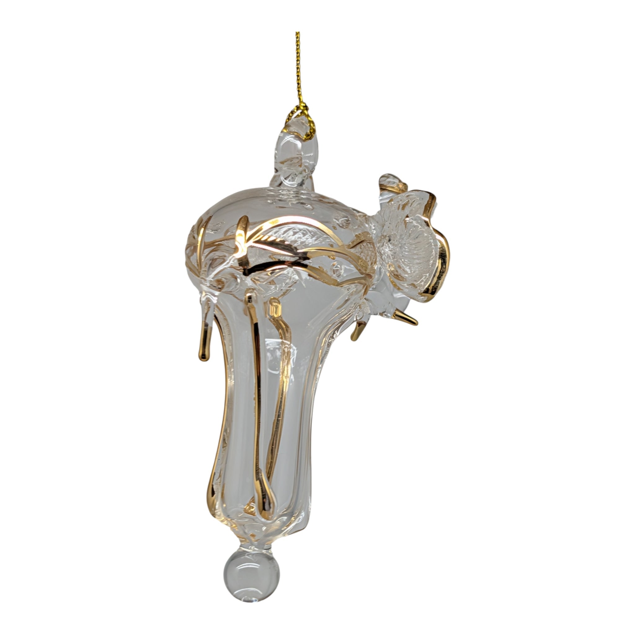 Clear and Gold Elephant Ornament