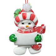 Snow Kid Ornament - Girl - Striped Hat