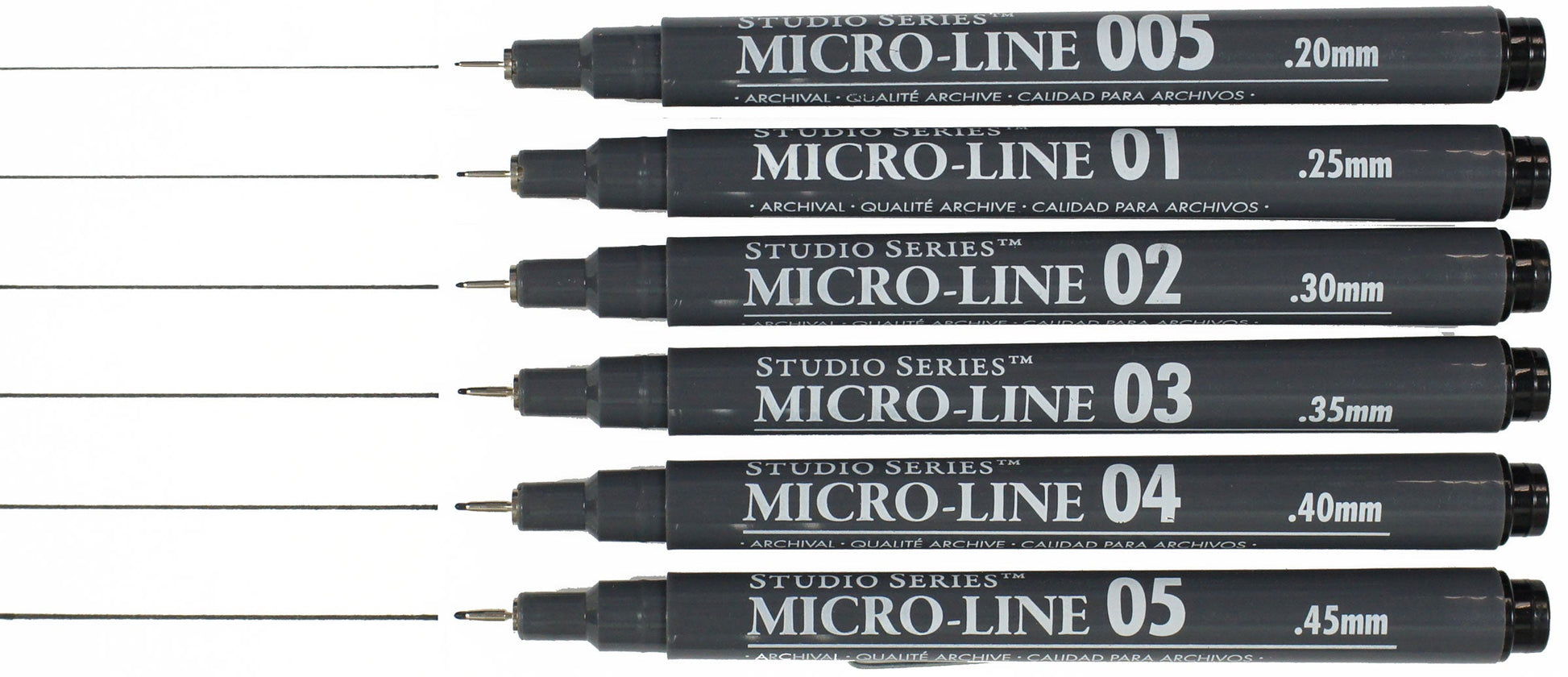 Art Center Pen Set Micro-Line Black 6 Sizes by Homeportonline
