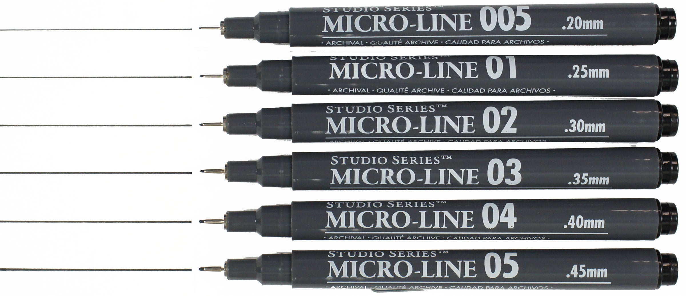 Art Center Pen Set Micro-Line Black 6 Sizes by Homeportonline