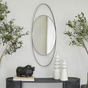 CosmoLiving Black Metal oval Wall Mirror by Homeportonline