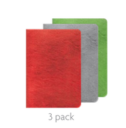 Soft Cover Notebook 3 Pack - Red, Green and Silver