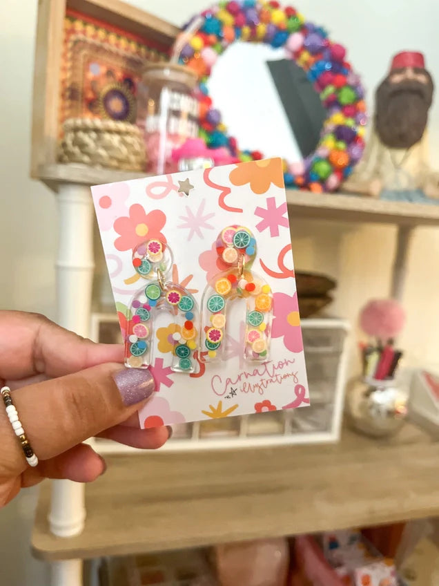 Confetti Resin Earrings - Summer