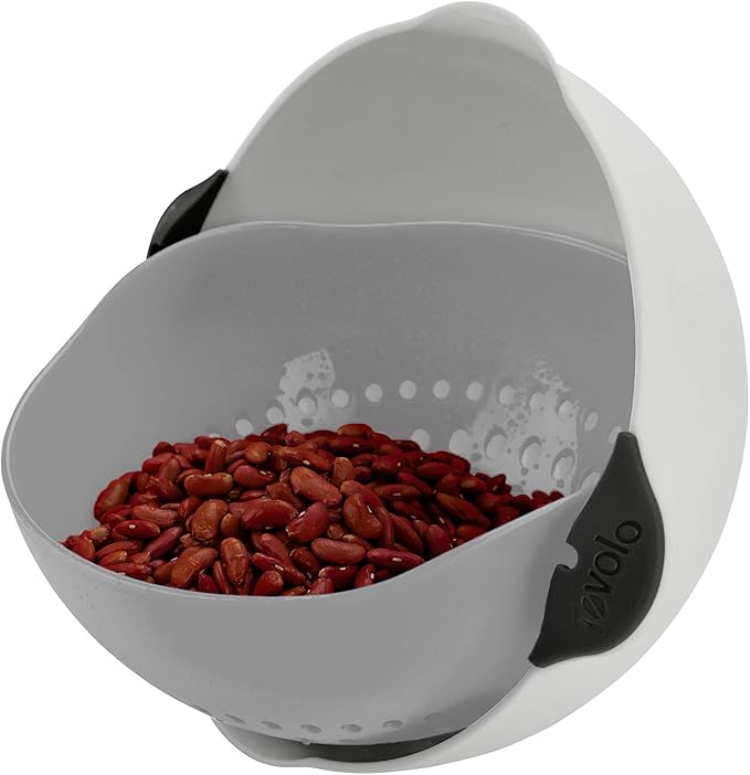 Colander Strainer - Soak N' Strain With Bowl 3qt - Gray by Homeportonline