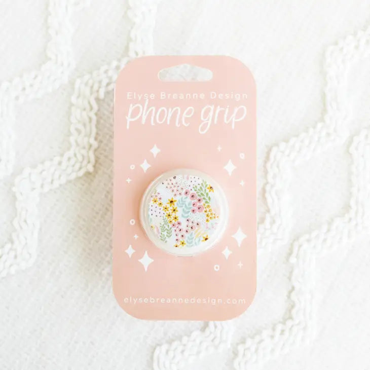 White Floral Phone Grip by Wild Lark