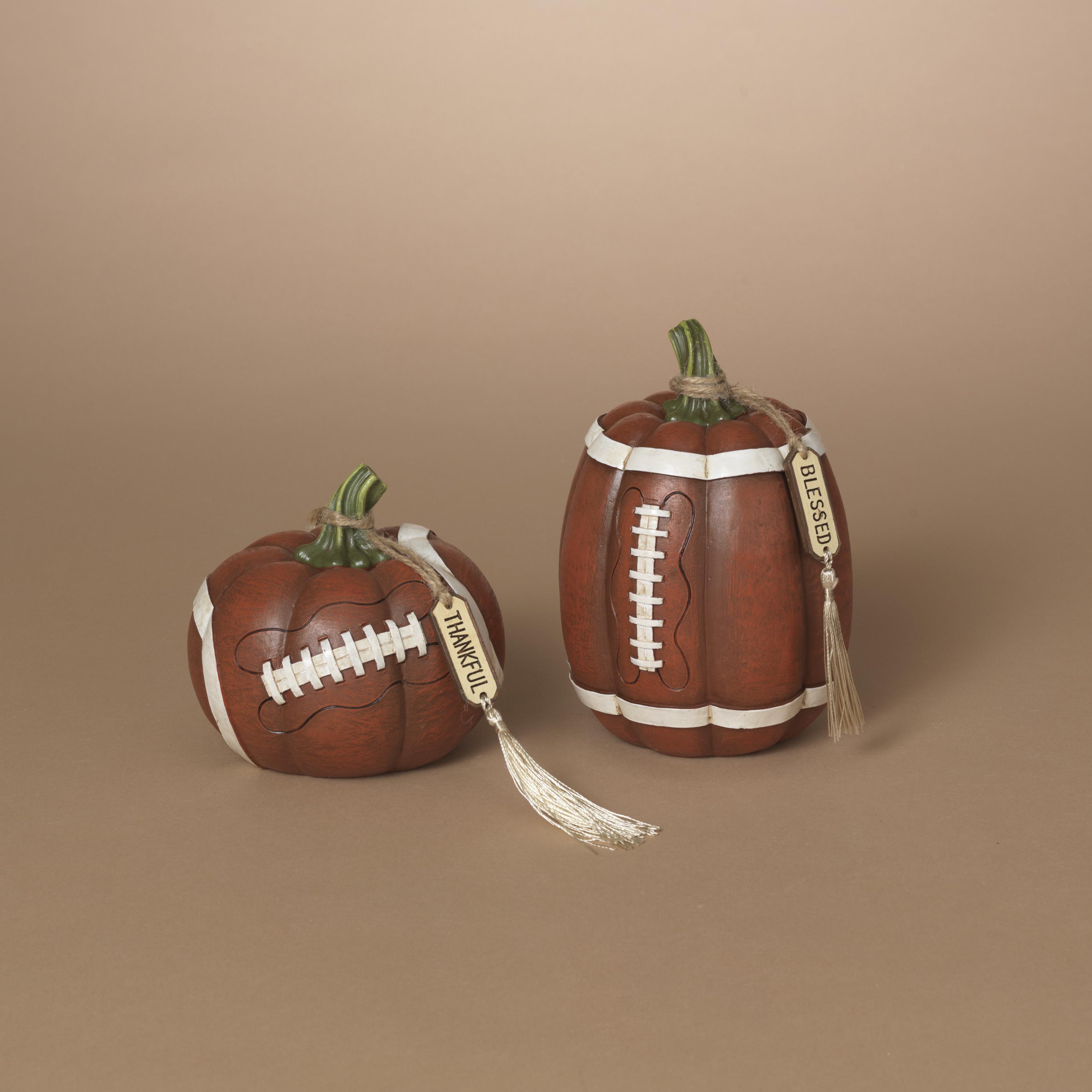 Football Harvest Pumpkin Figurine -