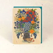 Berry Thief Wood Greeting Card