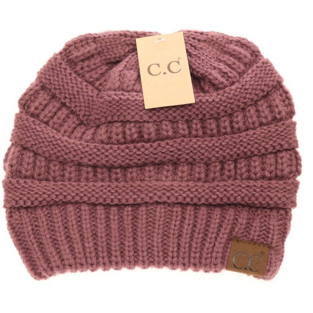 C.C Beanie - Classic CC Beanie: Coco Berry by SidePony Boutique