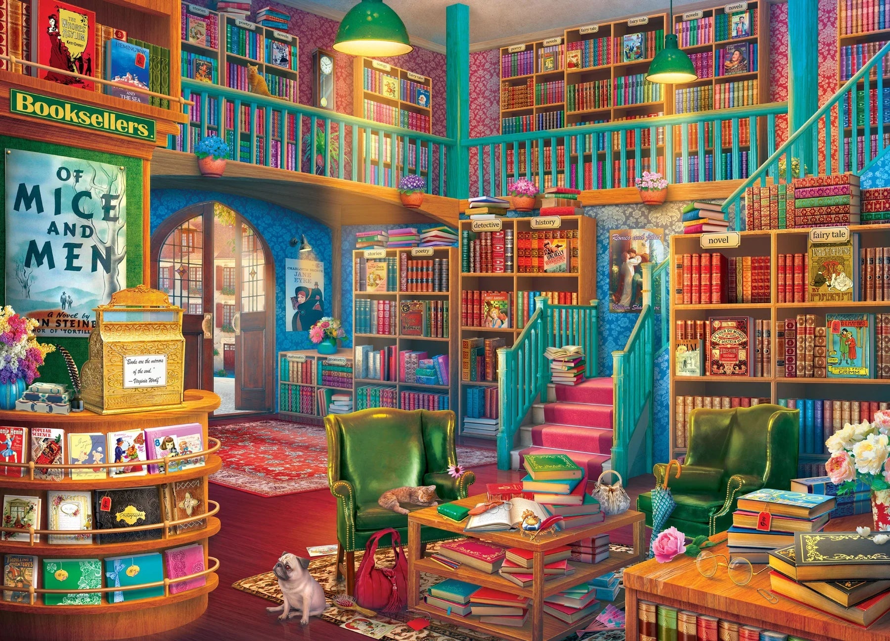 Puzzle 500 Piece Wonderful Bookshop by Homeportonline