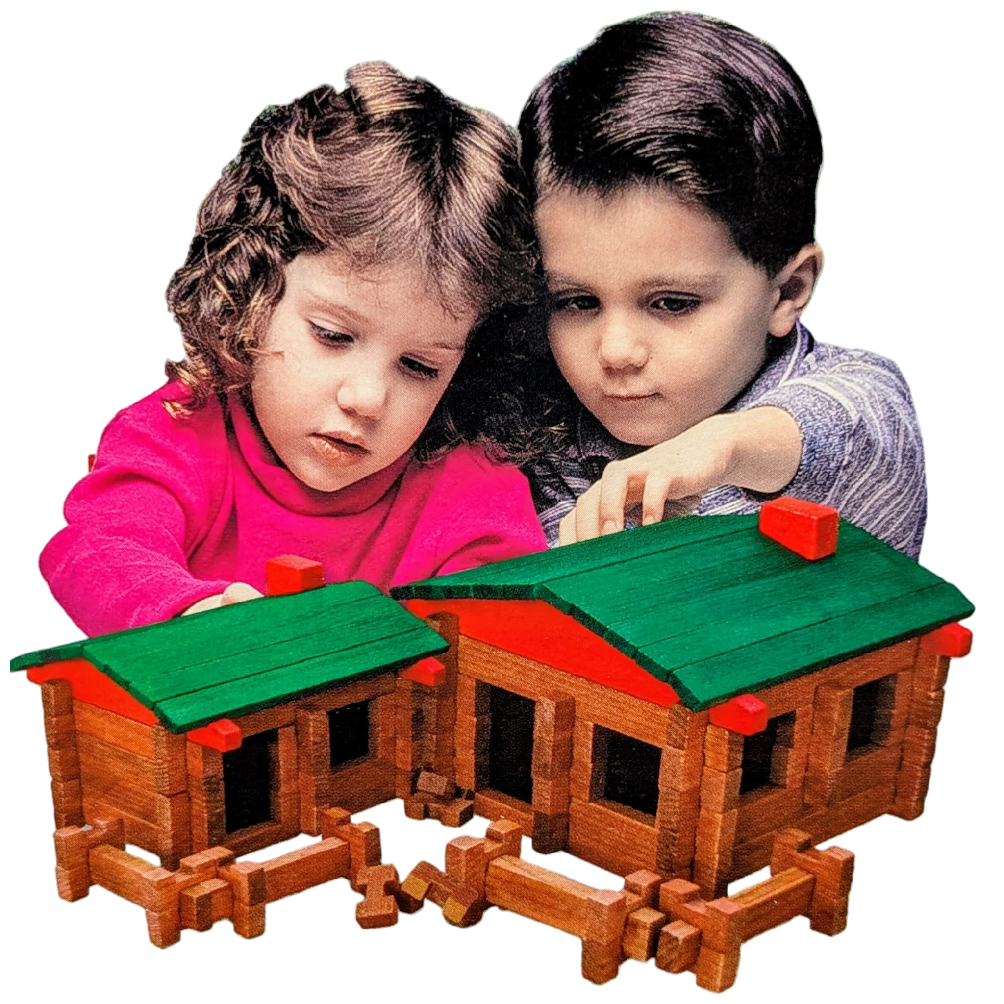 All Wooden 200-Piece Log Cabin Building Set
