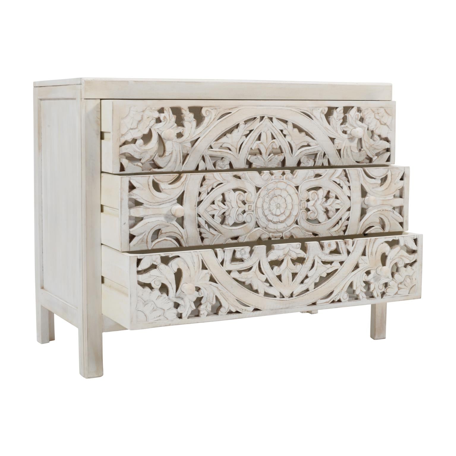 Jolie Accent Chest Mango Wood White by Homeportonline