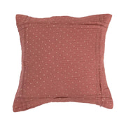 Pillow Gold Foil Dots Pleated Cotton Double Cloth Rose 16" Square by Homeportonline