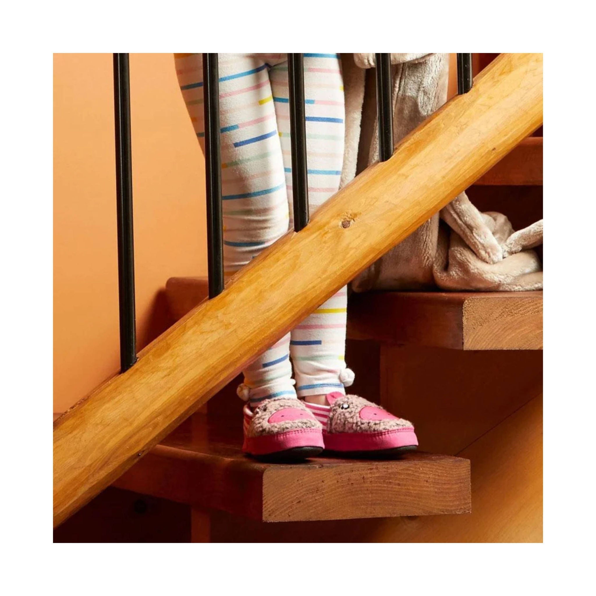 Acorn Kids' Critter Novelty Moc Slippers - Pale Pink by Lenny's Shoe & Apparel