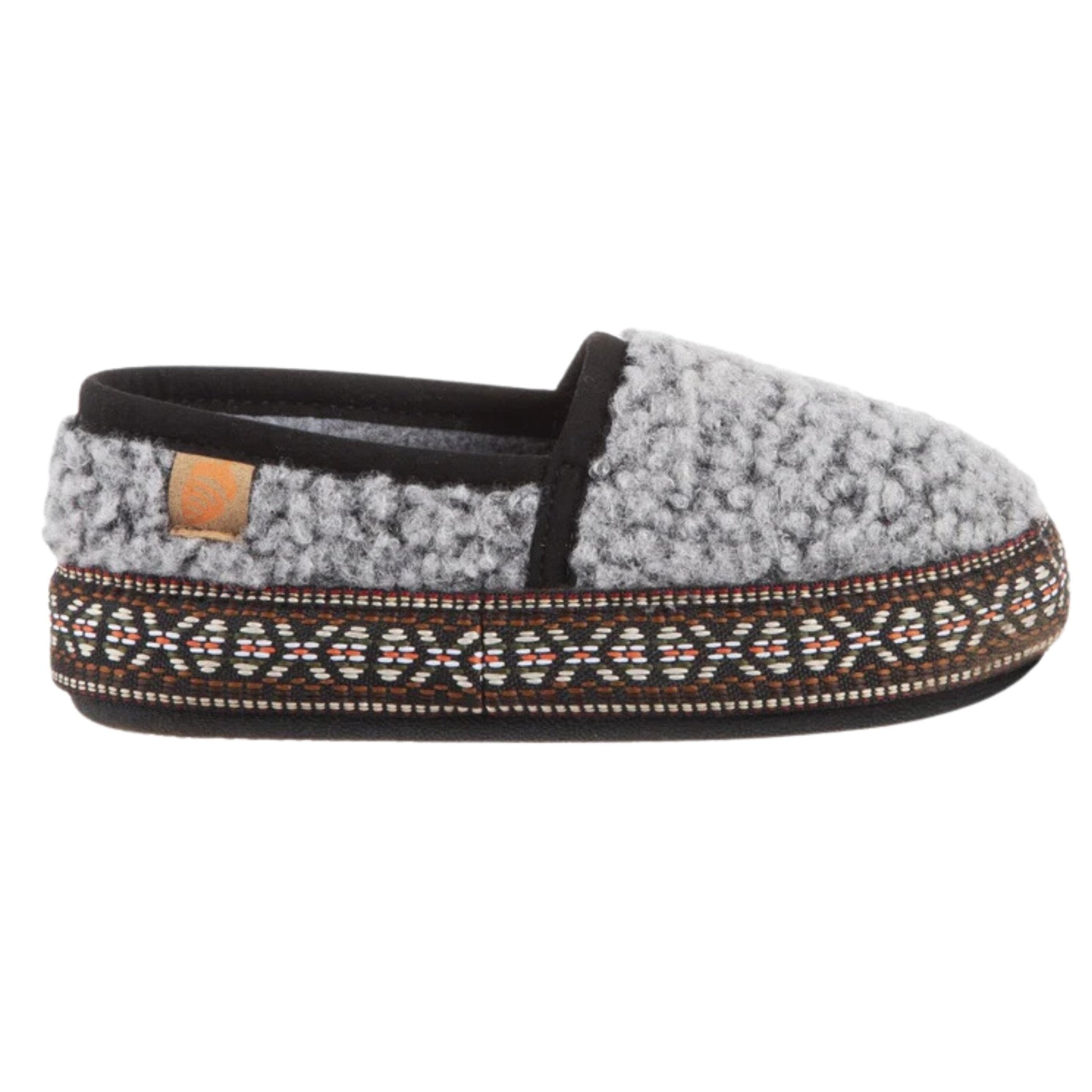 Acorn Kids' L'il Woven Trim Moc Slippers - Stormy Grey by Lenny's Shoe & Apparel