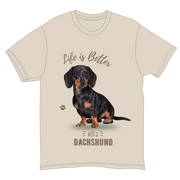 Life is Better with a Dachshund Black T-Shirt -