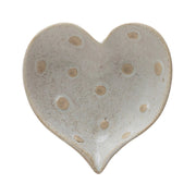 Decorative Bowl Heart Shaped Cream 4" x 4" by Homeportonline