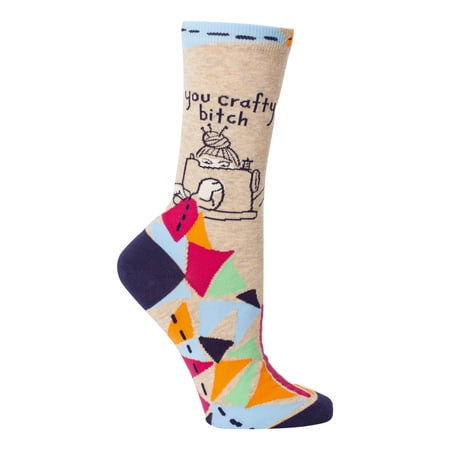 BLUE Q : Women's Crew Socks You Crafty Bitch