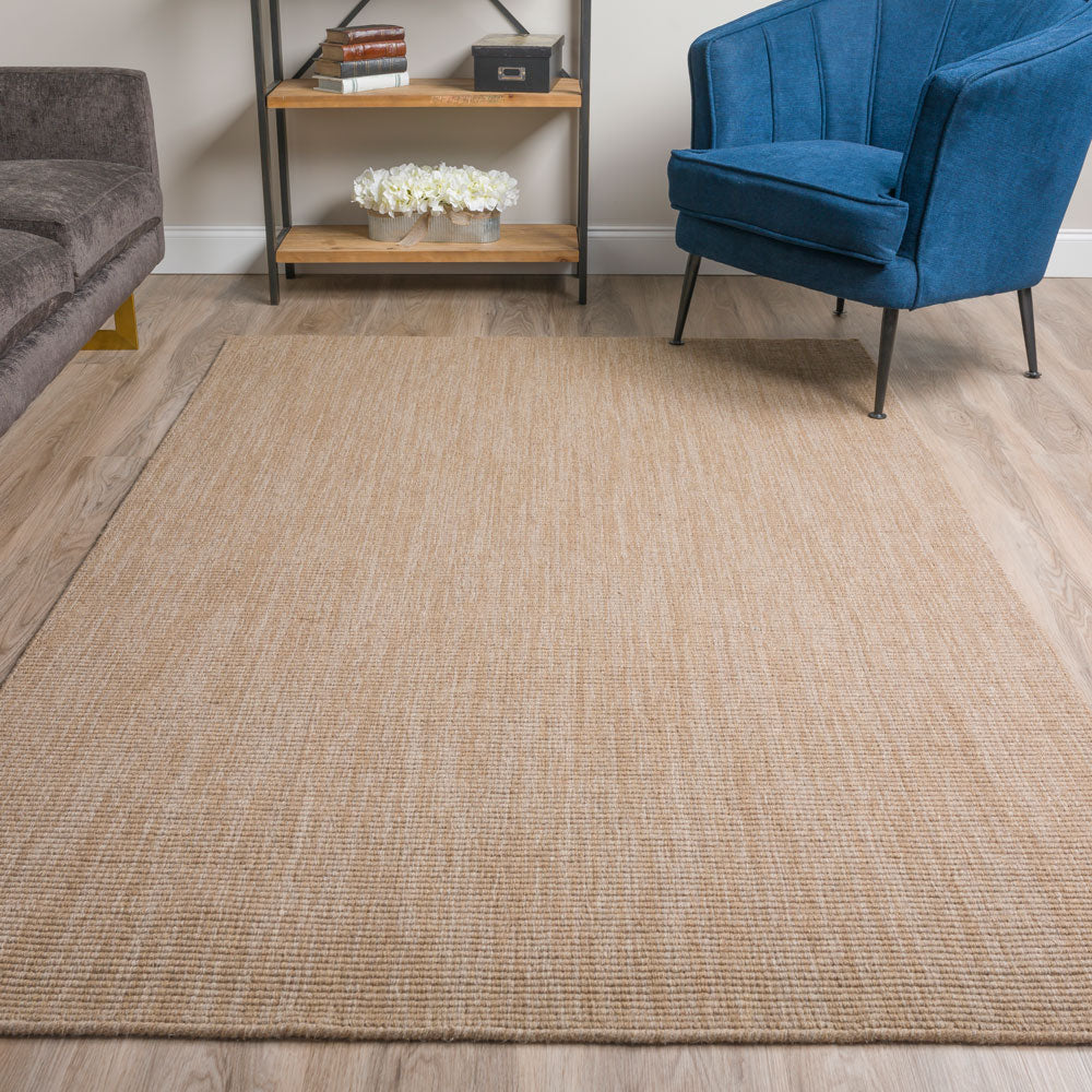 Monaco Boucle Wool Rug Mocha 5' X 7'6" by Homeportonline
