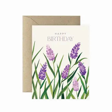 Lavender Field Birthday Greeting Card