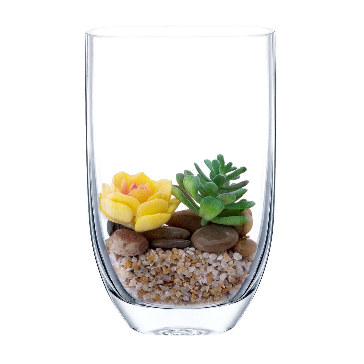 Clear Glass Vase Oval 5x2.5x8.5in by Homeportonline