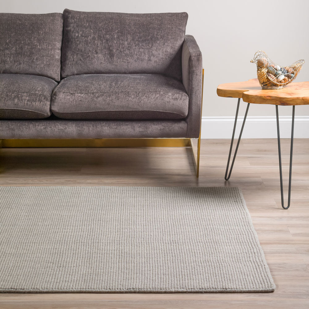 Monaco Popcorn Wool Rug Silver 5' X 7'6" by Homeportonline