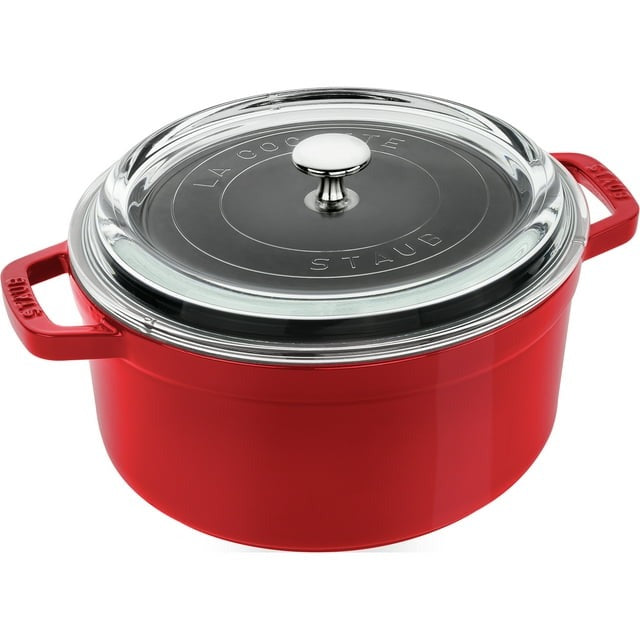 Cookware - Staub Cocotte w/ Glass Lid 4qt Cherry Red by Homeportonline