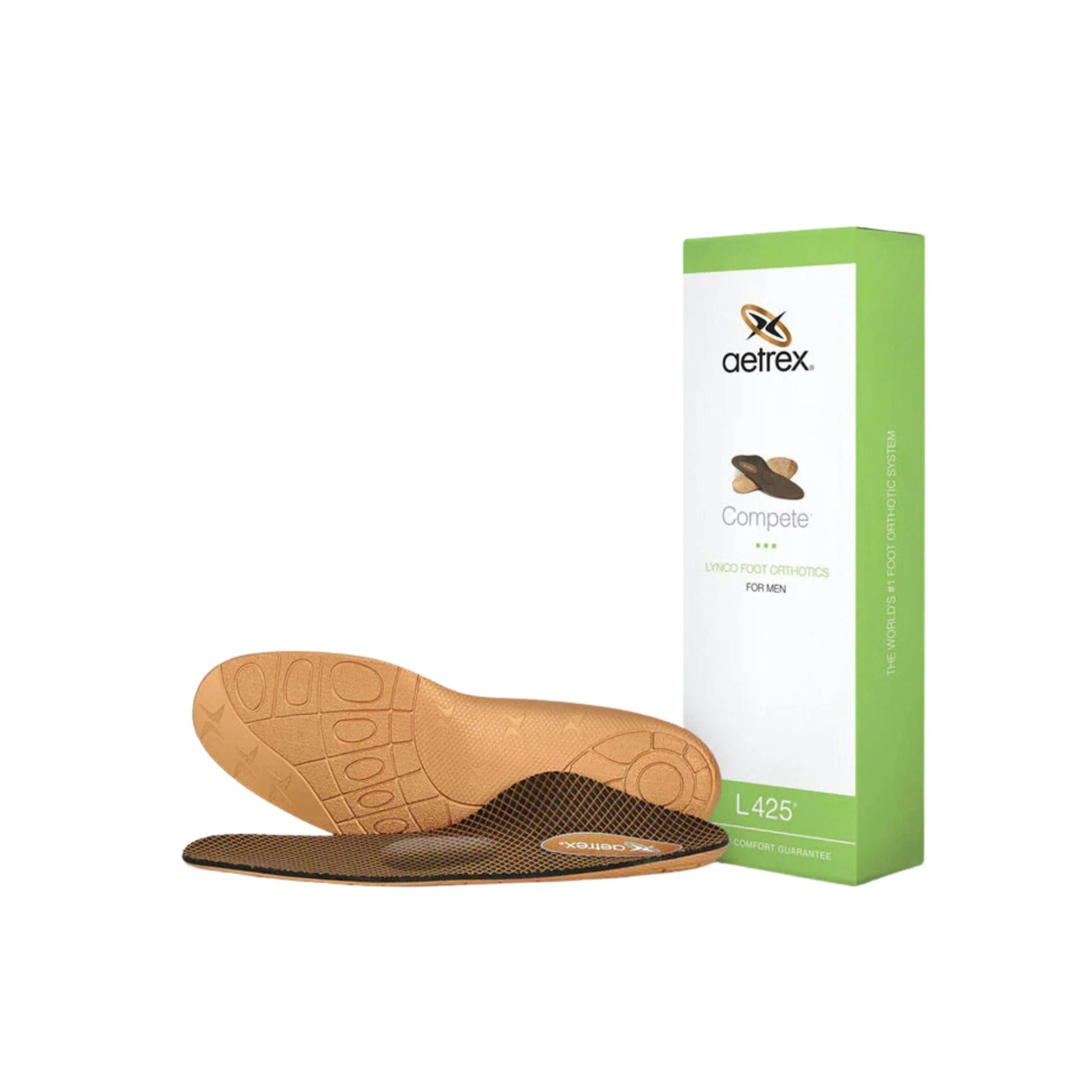 Aetrex Men's Compete Posted With Metatarsal Support Orthotics - Green by Lenny's Shoe & Apparel