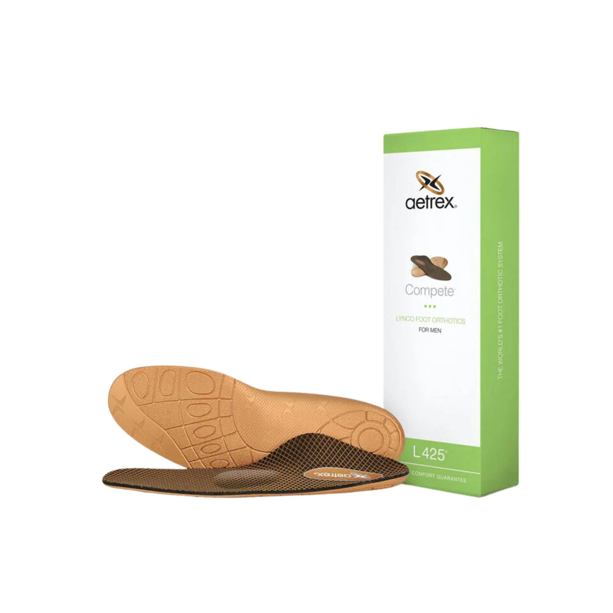 Aetrex Men's Compete Posted With Metatarsal Support Orthotics - Green by Lenny's Shoe & Apparel